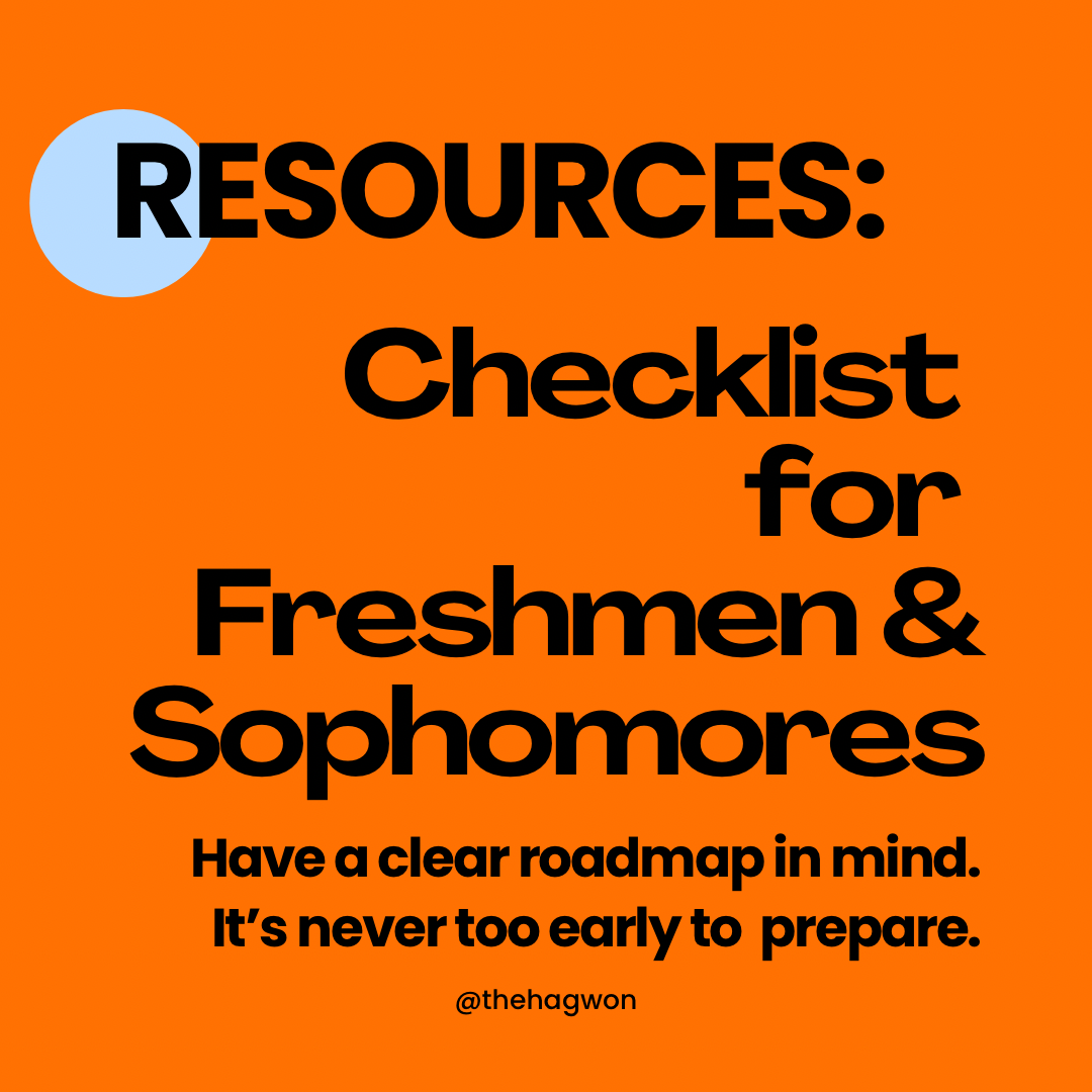 Checklist for Freshmen and Sophomores